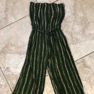 Strapless striped jumpsuit